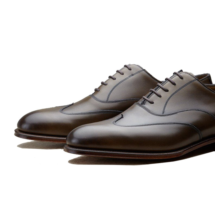 Height Increasing Olive Green Leather Gedling Brogue Oxfords