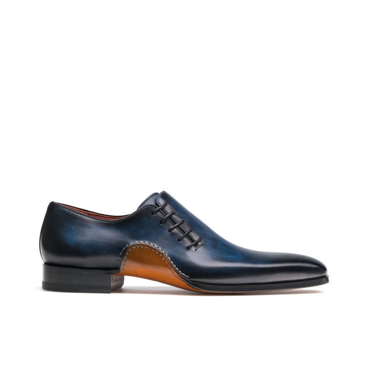Flat Feet Shoes - Navy Blue Leather Cobar Oxfords Shoes with Arch Support