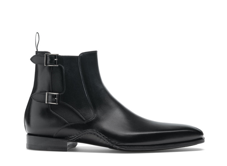 Black Leather Dubbow Chelsea Boots
