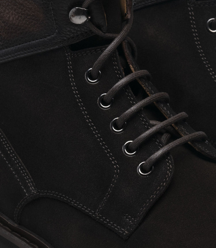 Brown Suede Boston Chunky Oxford Boots