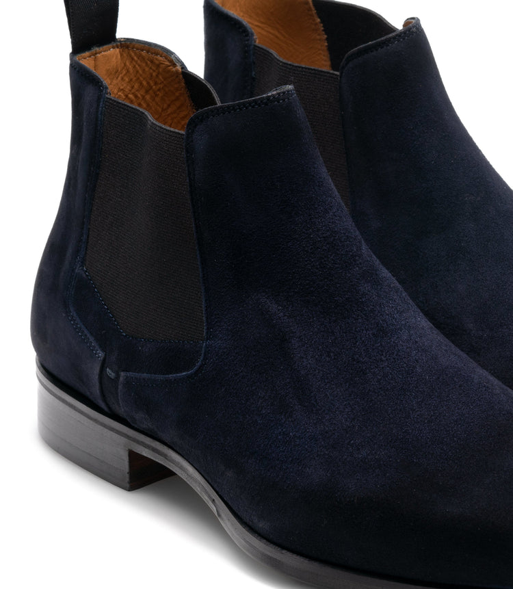 Navy Blue Suede Nantes Chelsea Boots