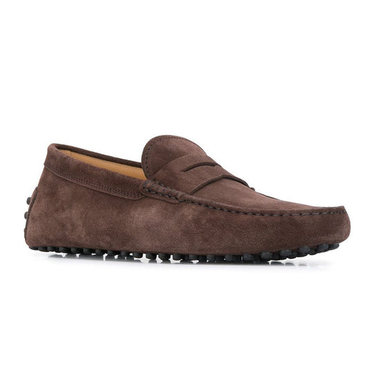 Height Increasing Brown Suede Alcalde Penny Driving Loafers