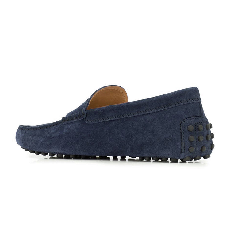Navy Blue Suede Alcalde Penny Driving Loafers