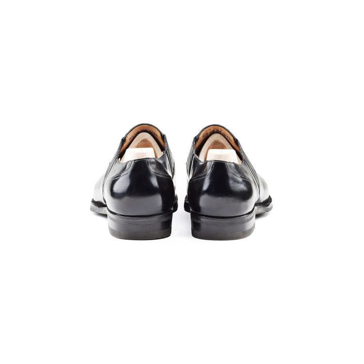 Goodyear Welted Braga Black Leather Oxford With Violin Leather Sole