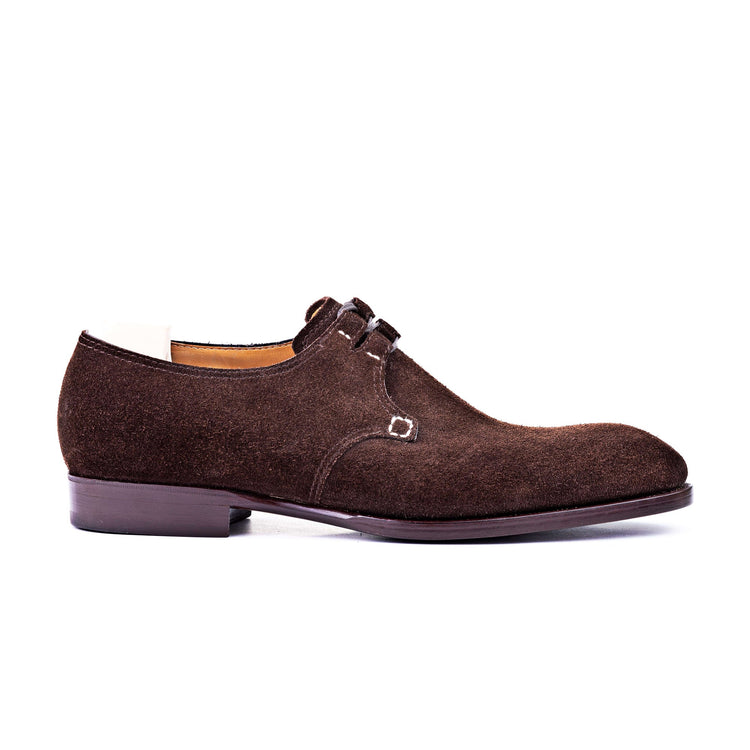 Goodyear Welted Sardoal Brown Suede Derby Loafer With Violin Leather Sole