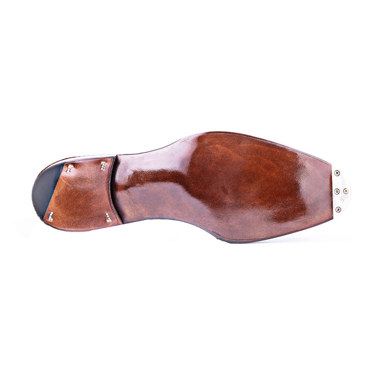 Goodyear Welted Braga Black Leather Oxford With Violin Leather Sole