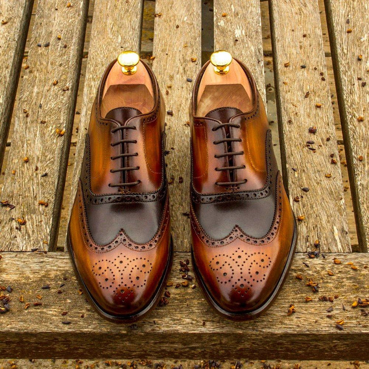Flat Feet Shoes - Goodyear Welted Sabrosa Black Leather Croc Print Oxford With Violin Leather Sole with Arch Support