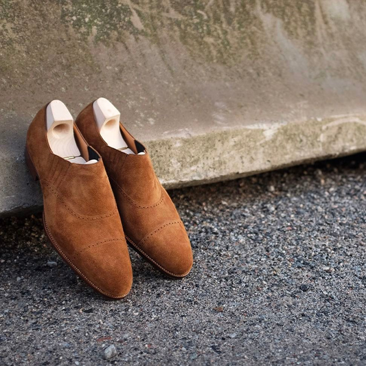 Tan Suede Teruel Brogue Loafers