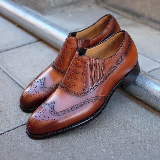 Tan Leather Guadix Brogue Oxfords - Formal Shoes