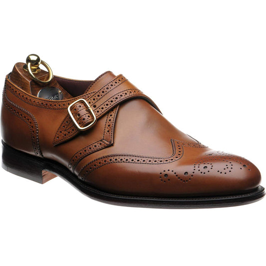 Brown Leather Landport Brogue Monk Straps