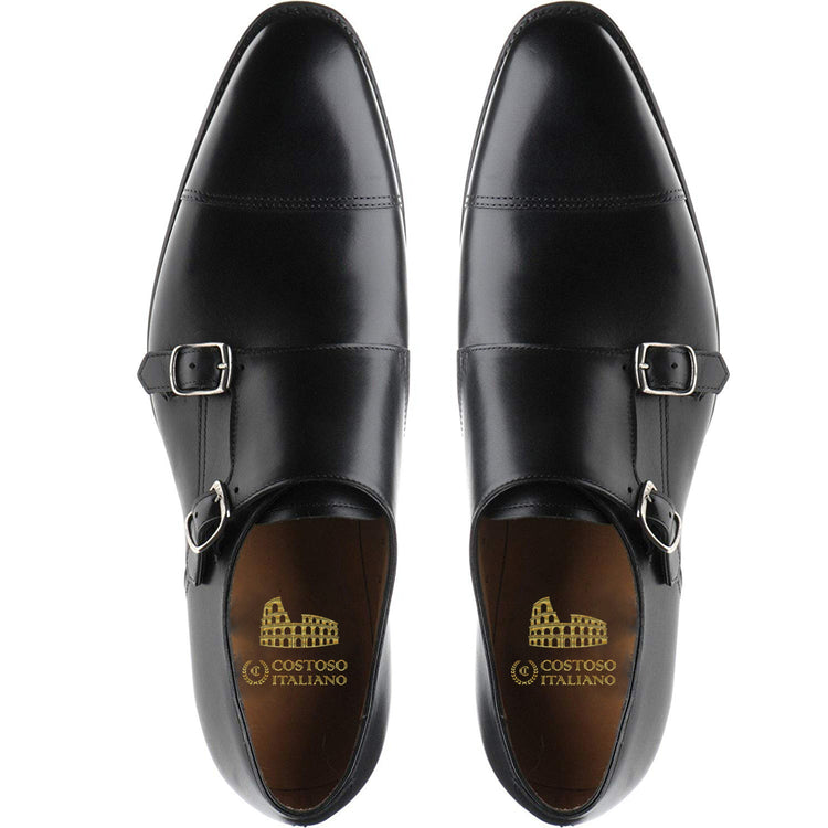 Black Leather Drayton Monk Straps
