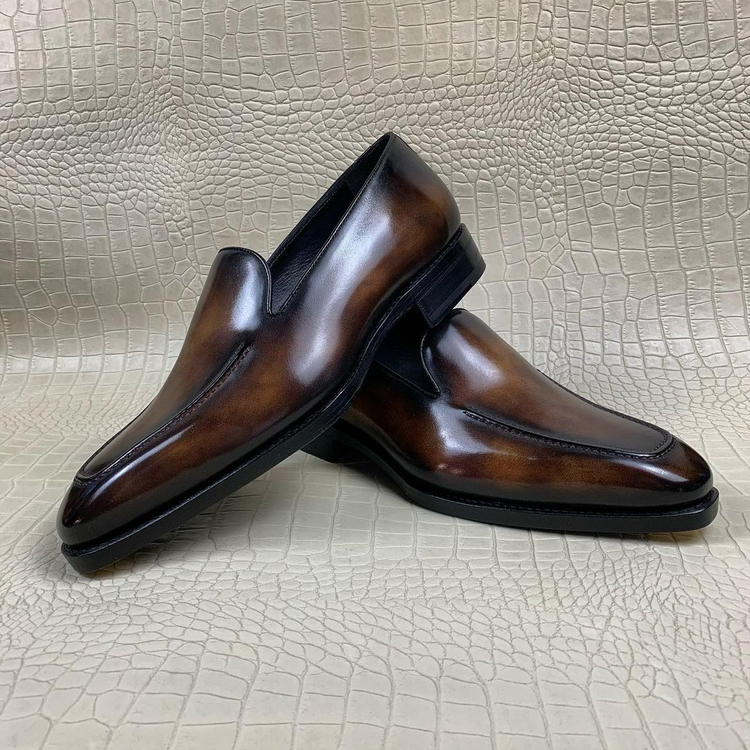 Height Increasing Brown Leather Granada Loafers