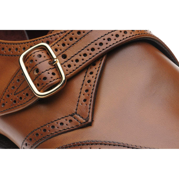 Brown Leather Landport Brogue Monk Straps
