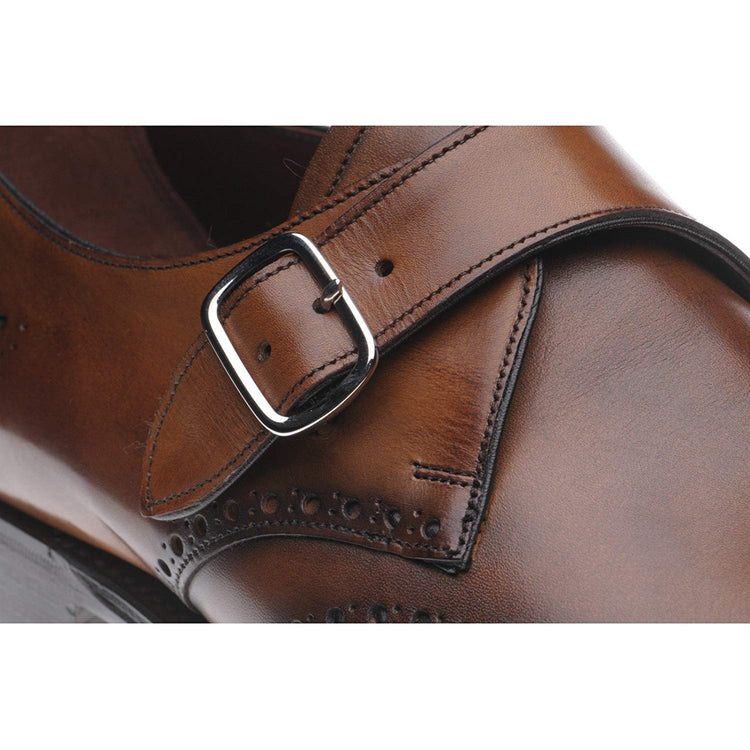 Brown Leather Hilsea Brogue Monk Straps