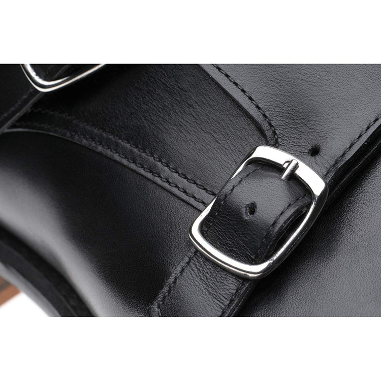 Black Leather Drayton Monk Straps