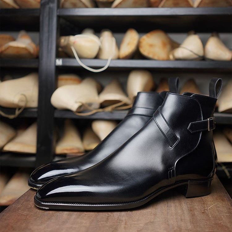 Black Leather Alvor Slip On Jodhpur Boots