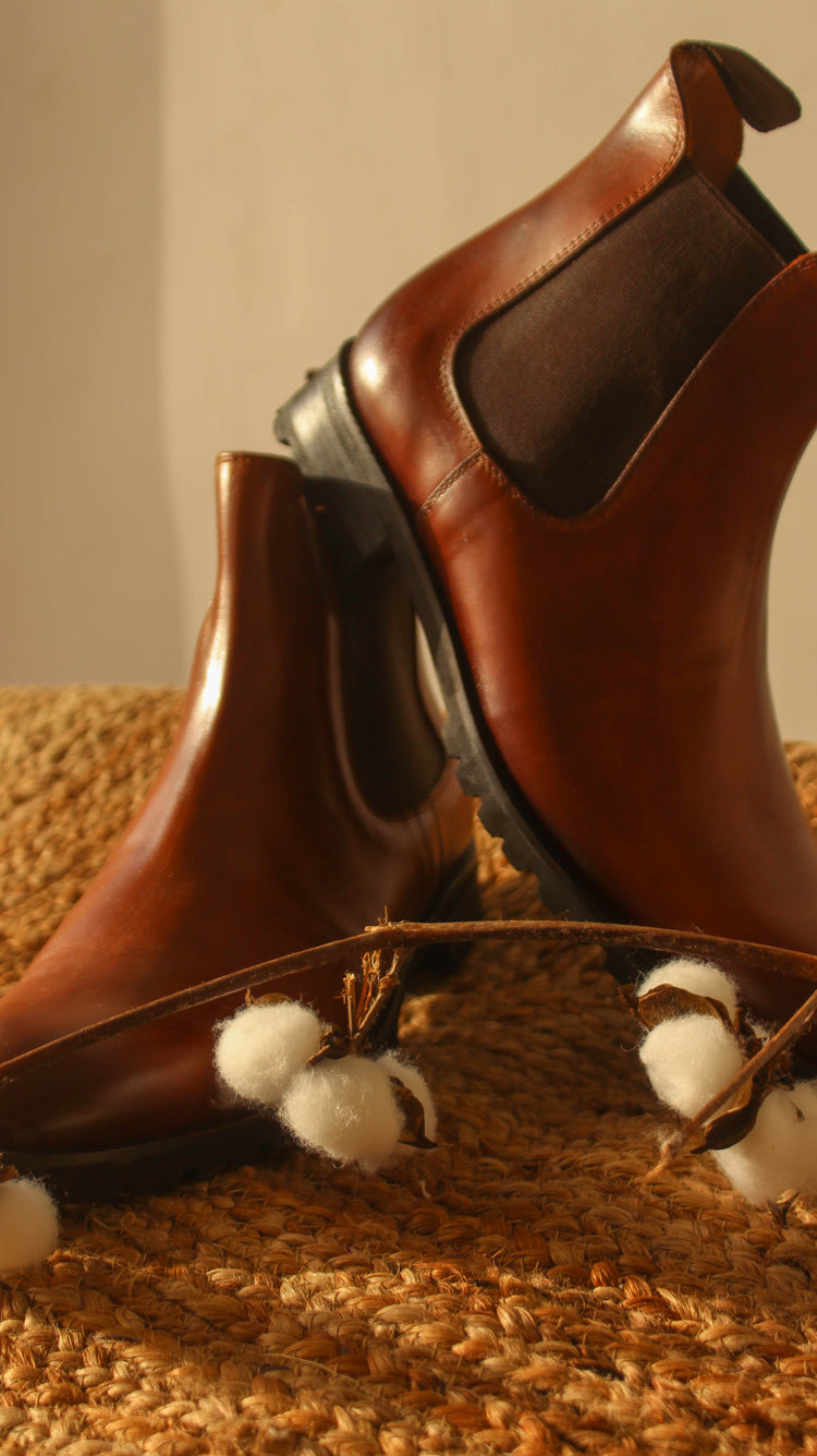 Tan Leather Ferneto Chunky Chelsea Boots