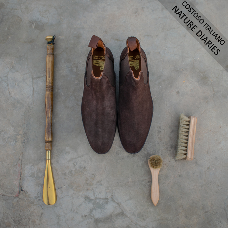 Brown Suede Fenland Slip On Chelsea Boots