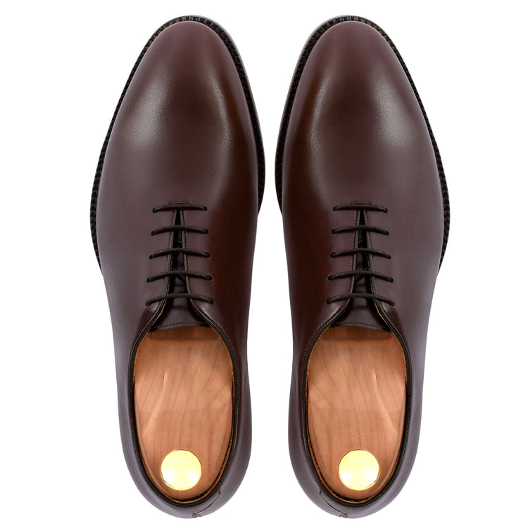 Height Increasing Brown Leather Drayton One Cut Oxfords - Formal Shoes