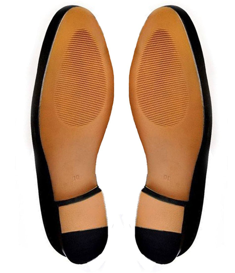 Black Velvet Scotch Embroidered Loafers