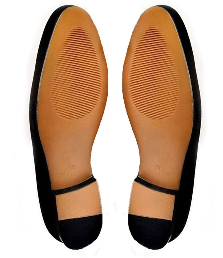 Height Increasing Black Velvet Spartan Shield Embroidered Loafers