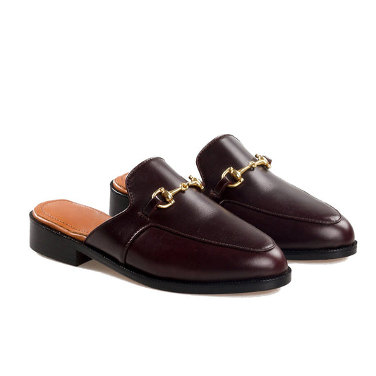 Height Increasing Brown Leather Loures Horsebit Slippers