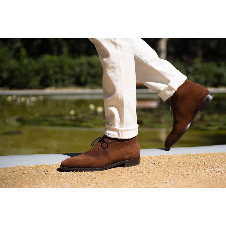 Height Increasing Brown Suede Corowa Chelsea Boots