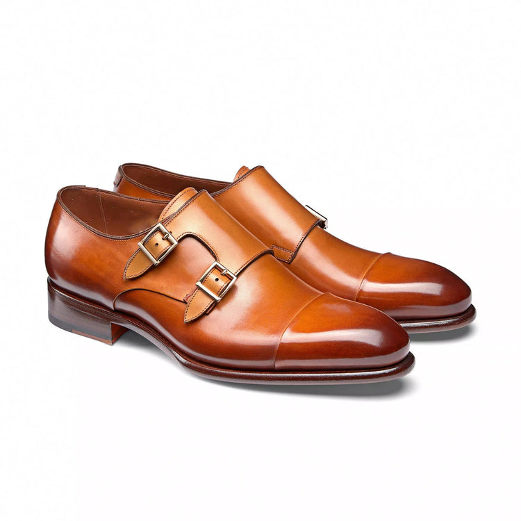 Tan Leather Castle Monk Straps - Formal Shoes