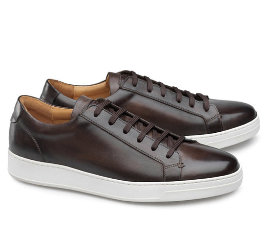 Height Increasing Brown Leather Cornella Lace Up Sneakers