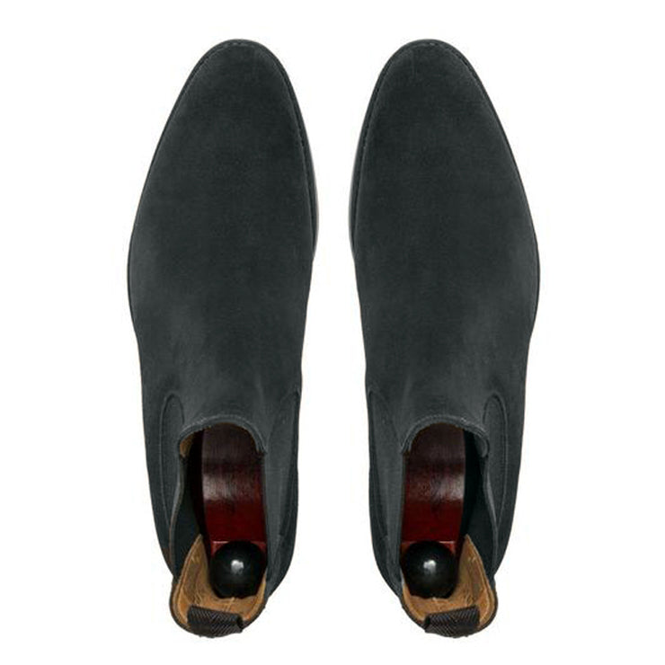 Black Suede Fenland Slip On Chelsea Boots