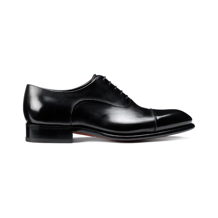 Black Leather Woodford Balmoral Toe Cap Oxfords - Formal Shoes