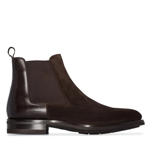 Brown Suede Detroit Chunky Chelsea Boots