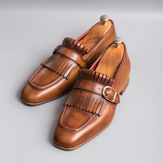 Tan Leather Biasca Single Monk Straps
